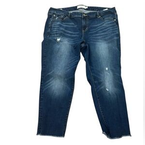 Torrid Denim Crop Distressed Size 20 Boyfriend Jeans